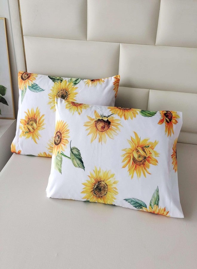 SDIII 3PCS Sunflower Comforter Set Full, Soft Microfiber Lightweight Sunflower Comforter Full, Yellow Floral Bedding Set for Girls Boys Kids and Teens - Image 3