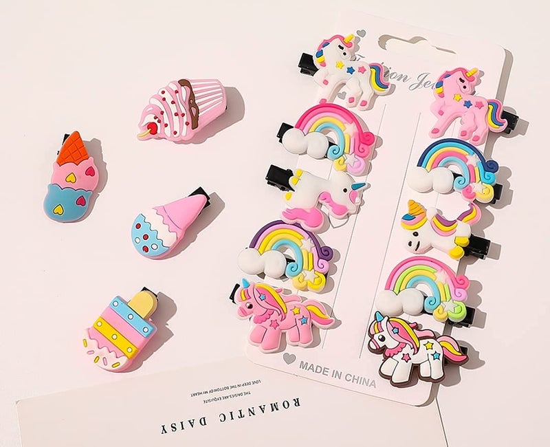 FAVELA 30 Pcs Rainbow Unicorn Ice Cream Hair Clips Set Baby Hairpin For Kids Girls Toddler Barrettes Hair Accessories. - Image 2