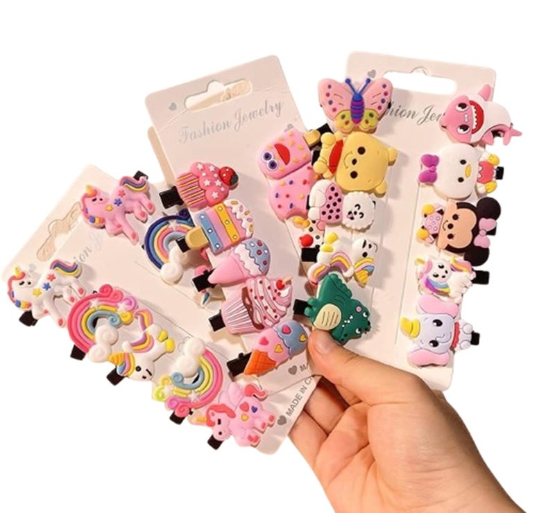 FAVELA 30 Pcs Rainbow Unicorn Ice Cream Hair Clips Set Baby Hairpin For Kids Girls Toddler Barrettes Hair Accessories. - Image 1