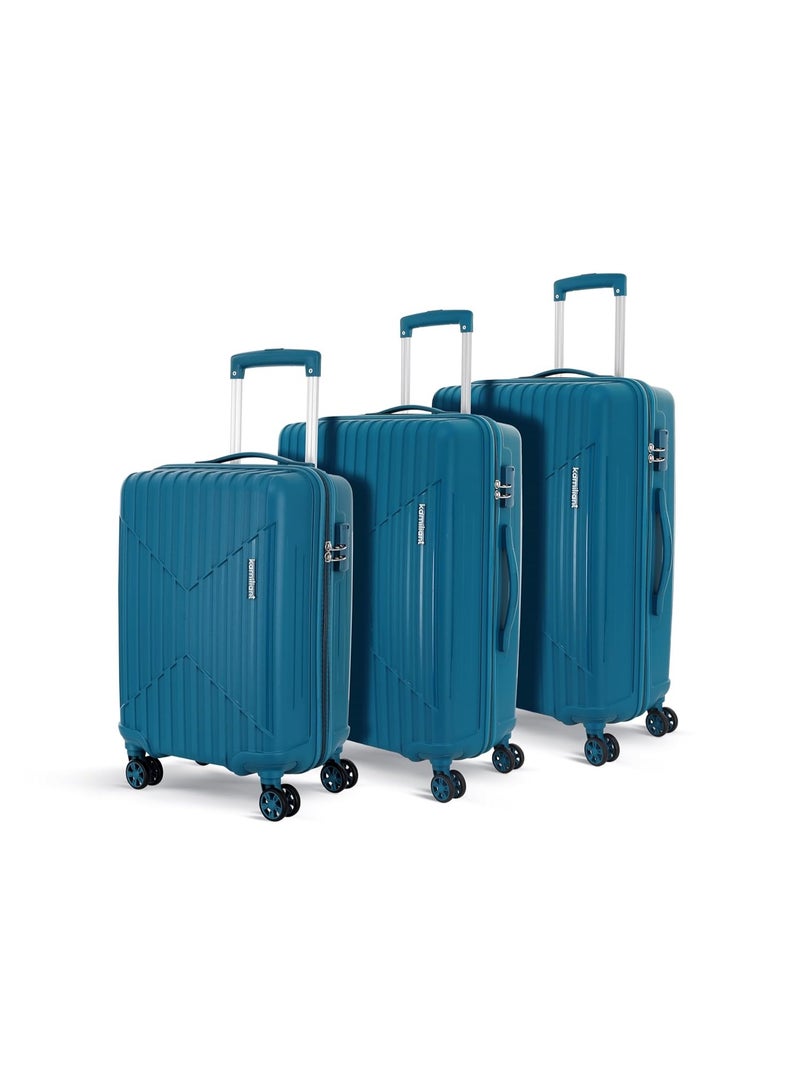 KAMILIANT by American Tourister Savvy | Trolley Bag Set of 3 (55+70+80 cms) for Travel| Hard Case Polypropylene (PP) Suitcase | 360° 8-Wheel Luggage Trolley | Combination Lock | Deep Ocean - Image 1