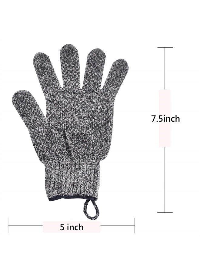 Meiyante Bamboo Charcoal Exfoliating Gloves - Soft & Gentle Body Scrub for Daily Use, Promotes Clean & Healthy Skin, Improves Skin Texture, 1 Pair Fits Most With Hanging Loop, Perfect for Men & Women Body Wash  - Image 3
