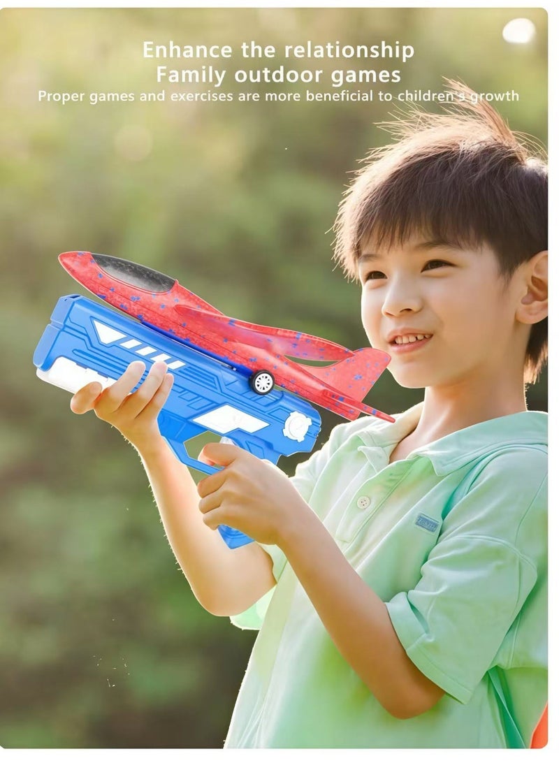 FLYHSO Foam Throw Gyroplane Aircraft Gun Toy Kids Outdoor Interactive Play Gift - Image 2