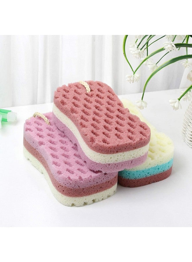 KECUCO Ecuco 3 Pcs Bath Sponge For Women Men Kids Sponge Loofah Body Scrubber Shower Sponge For Body Wash Bathroom 3 Colors & Large Size Bathing Sponge Bathing Accessories(Large Size) - Image 3