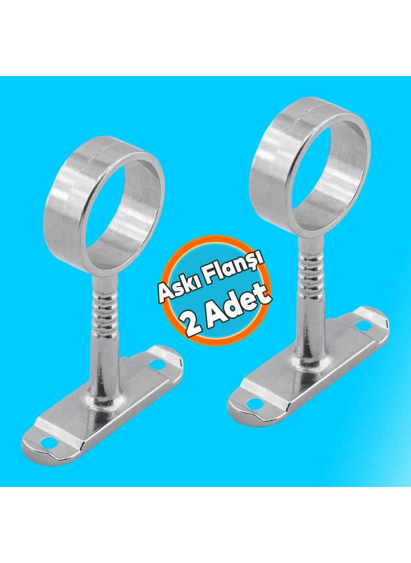 Nzb (2 Pieces) Hanger Flange Oval Wardrobe Pipe Fixing Clothes Dress Hanger Flange Apparatus Chrome 75X25 mm  - Image 1