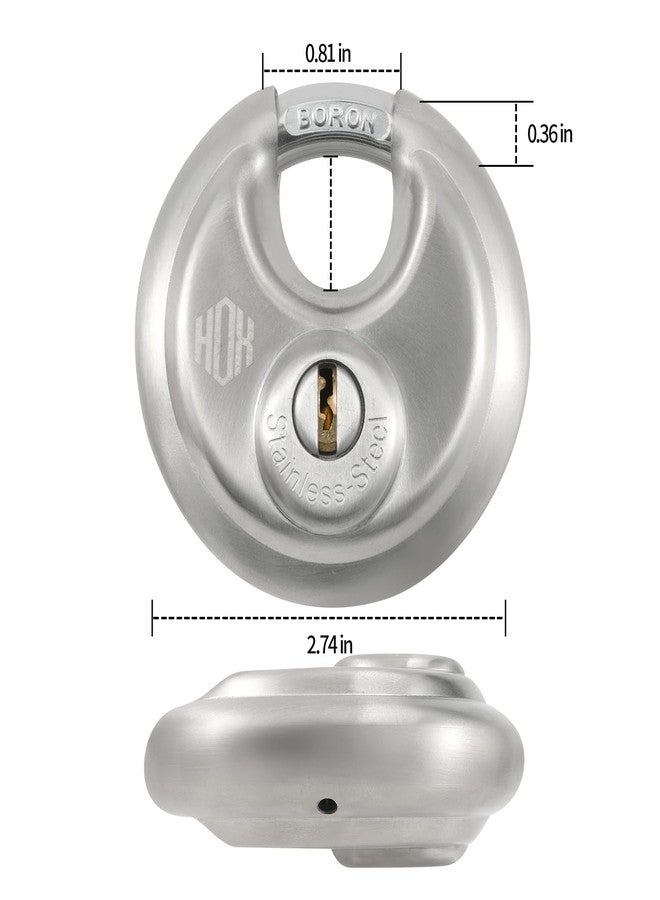 HOX Heavy Duty Padlock with Key - 70mm Stainless Steel Commercial Discus Keyed Lock, High Security, 4 Pack - Image 5