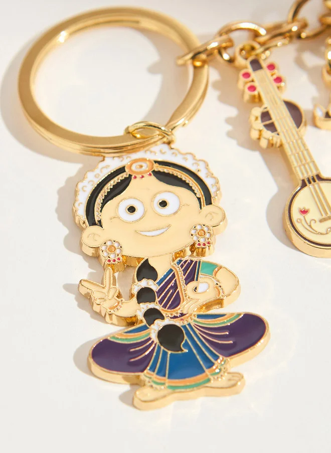 Chumbak  Bharatnatyam Metal Keychain  | Best Price UAE