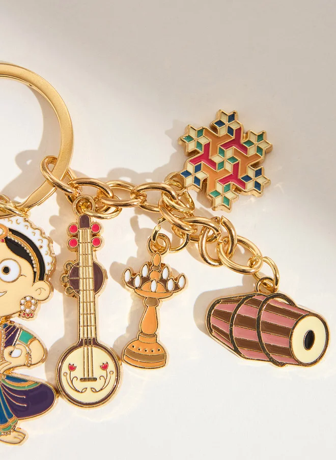Chumbak  Bharatnatyam Metal Keychain  | Best Price UAE