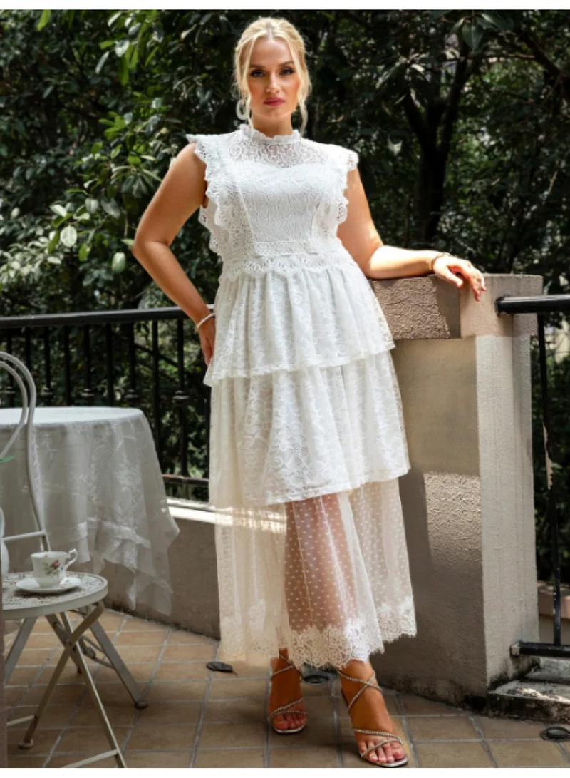 SIMPLEE Plus Size Long Skirt Flowy A-Line Skirt for Curvy Women