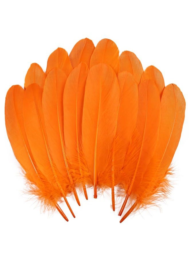THARAHT 120pcs Orange Goose Feathers Natural Bulk 6-8 inch 15-20cm for Crafts DIY Cosplay Wedding Party Halloween Decoration Goose Nagoire Feathers - Image 1
