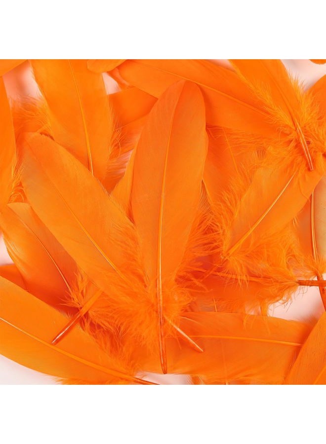 THARAHT 120pcs Orange Goose Feathers Natural Bulk 6-8 inch 15-20cm for Crafts DIY Cosplay Wedding Party Halloween Decoration Goose Nagoire Feathers - Image 3
