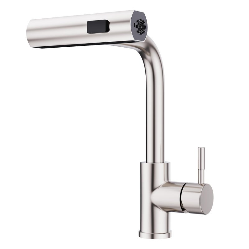 GIMILI Kitchen Faucet with Pull Down Sprayer Brushed Nickel Waterfall Modern Kitchen Sink Faucet - Image 1