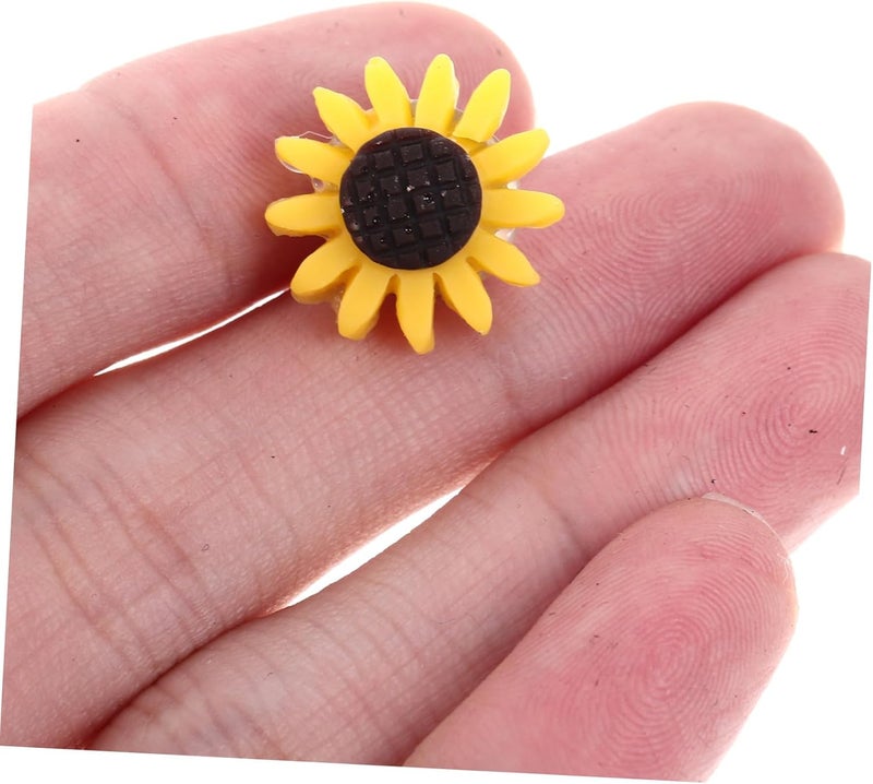 CHILDWEET 40pcs Sunflower Push for Cork Board Cute Decorative Thumbtacks for Office and Home Use and Material for Desk Decorations and Photo Walls - Image 3