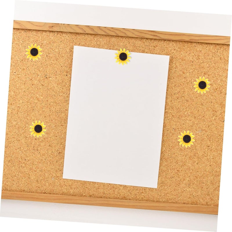 CHILDWEET 40pcs Sunflower Push for Cork Board Cute Decorative Thumbtacks for Office and Home Use and Material for Desk Decorations and Photo Walls - Image 4