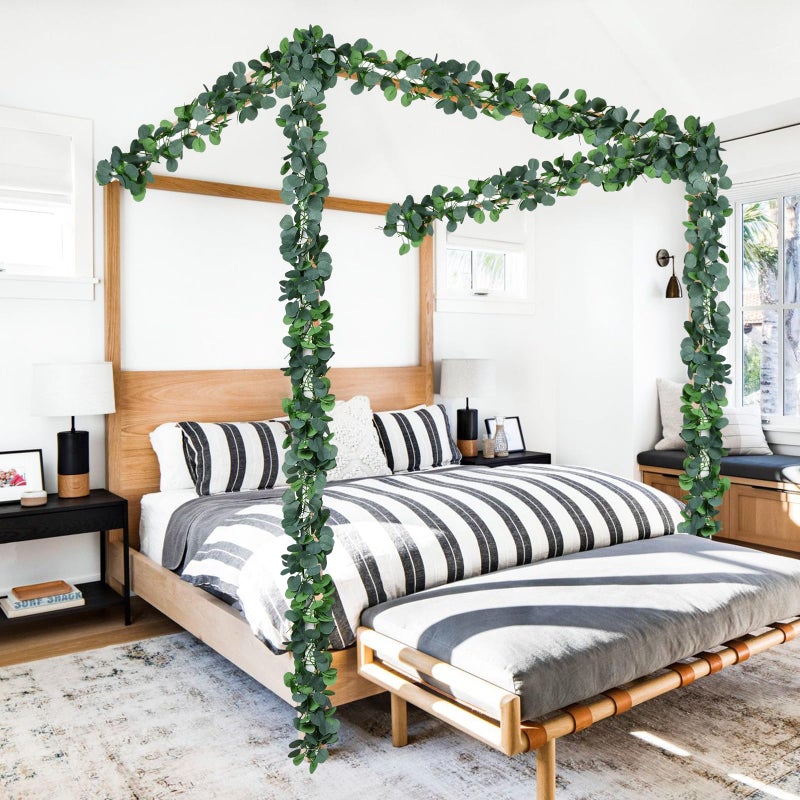 DearHouse 86 Feet 12 Strands Artificial Eucalyptus Leaf Plants Vine Hanging Eucalyptus Garland for Home Kitchen Office Wedding Wall Decor - Image 3