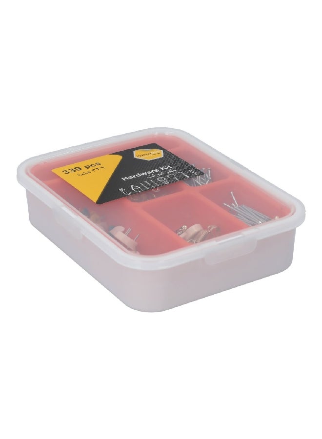 HONEYBEE 339-Piece Rust Resistant Durable Hardware Kit in Storage Box Multicolour 20.6 x 4.3 x 14.1 cm AS6980-008  - Image 4