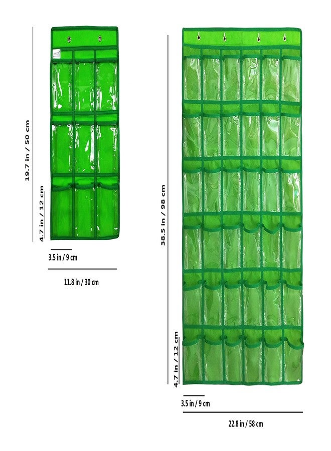 ANIZER Over Door Hanging Closet Underwear Sock Storage Cell Phone Jewelry Organizer Clear Pockets (GREEN, 36 POCKETS) - Image 4
