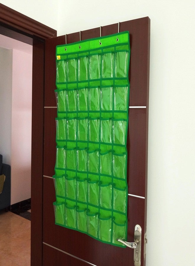 ANIZER Over Door Hanging Closet Underwear Sock Storage Cell Phone Jewelry Organizer Clear Pockets (GREEN, 36 POCKETS) - Image 2