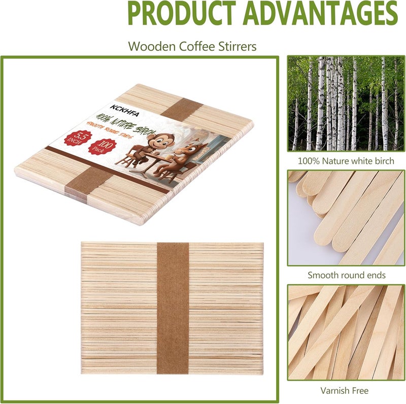 KCKHFA 100 PCS 5.5"x0.4" Wooden Multi-Purpose Popsicle Sticks for Crafts, Waxing, coffee, Ice Cream, and Tongue Depressor - Image 3