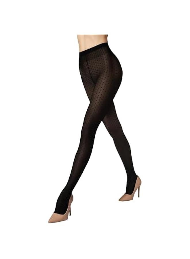 20 Denier Sheer Satin Touch Dots Tights Elegant Hosiery Soft Waistband 3D Dot Design Shiny Finish Women's Pantyhose - Image 2