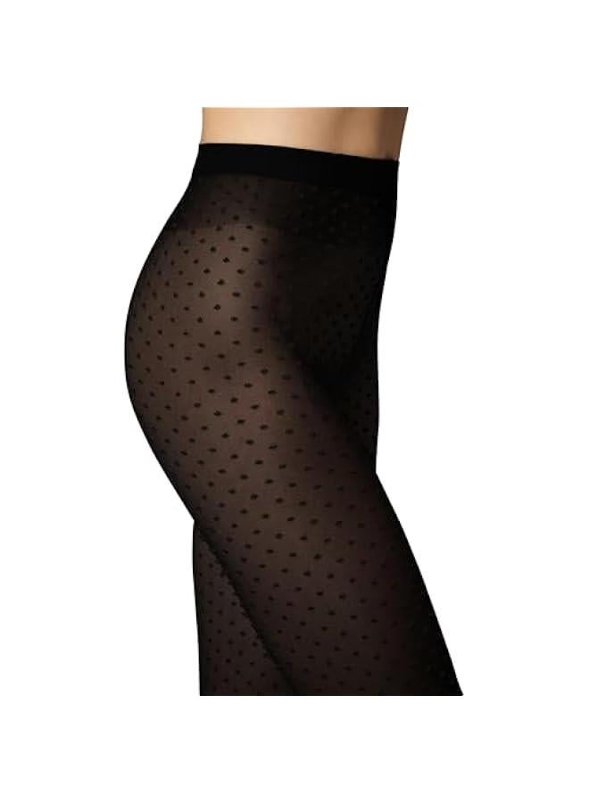 20 Denier Sheer Satin Touch Dots Tights Elegant Hosiery Soft Waistband 3D Dot Design Shiny Finish Women's Pantyhose - Image 4