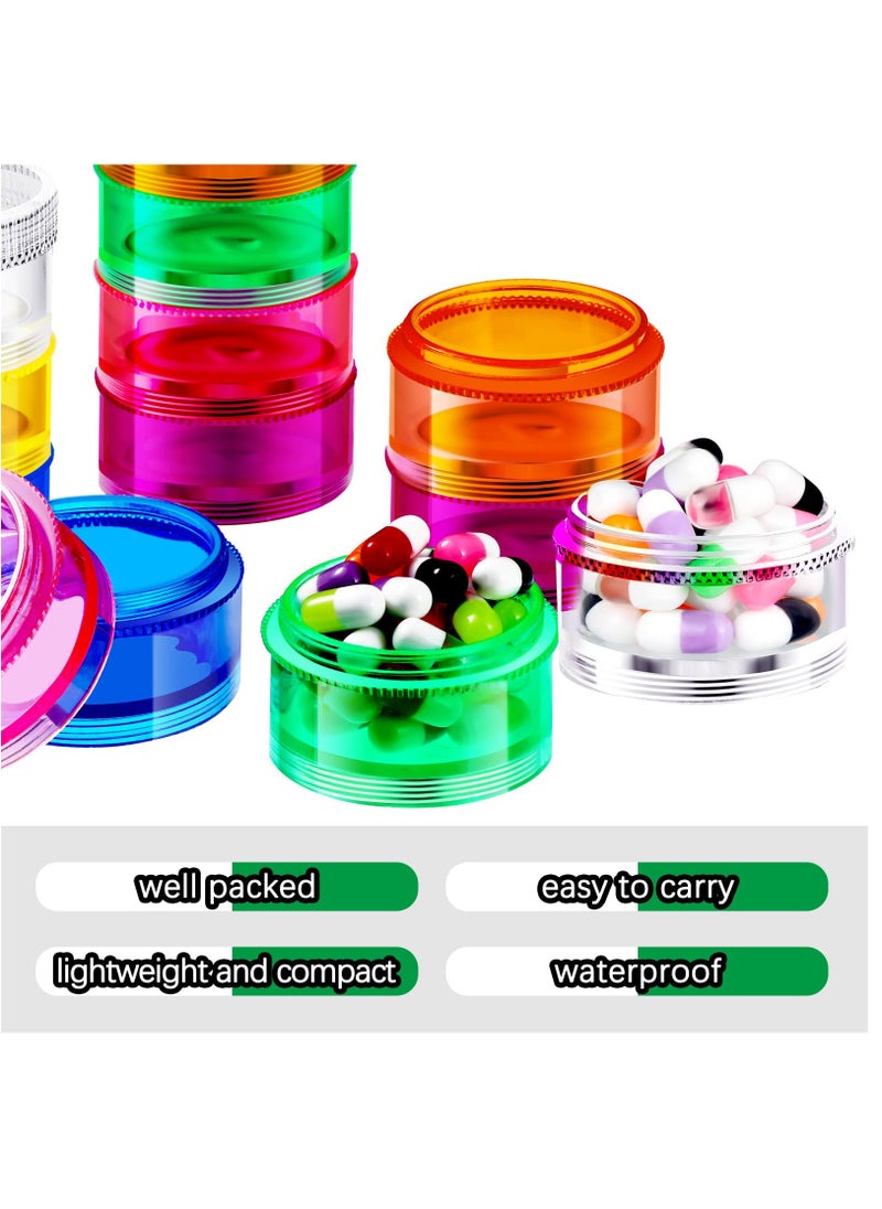 Excefore - 4 Pieces 7 Day Stackable Pill Organizer Case, Vitamin Holder Organizer 7 Day Weekly Travel Container with Lids, Daily Pill Container for Pills, Vitamin, Fish Oil, Supplements - Image 1