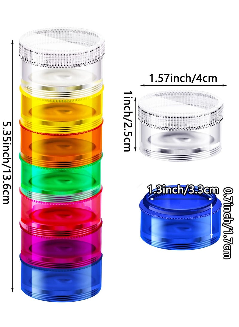 Excefore - 4 Pieces 7 Day Stackable Pill Organizer Case, Vitamin Holder Organizer 7 Day Weekly Travel Container with Lids, Daily Pill Container for Pills, Vitamin, Fish Oil, Supplements - Image 1