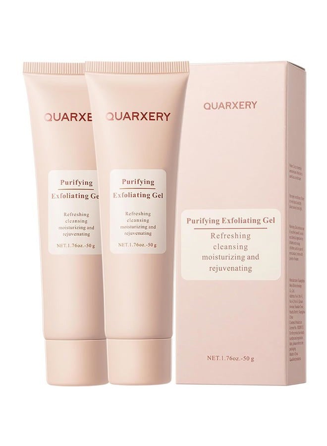 QUARXERY Purifying Exfoliating Gel for Face, 2Pcs Gentle Moisturizing Peeling Gel, Facial Exfoliator Cleanser Removes Dead Skin, Dust and Other impurities for Prevent Acne, with Niacinamide, Vitamin E - Image 1