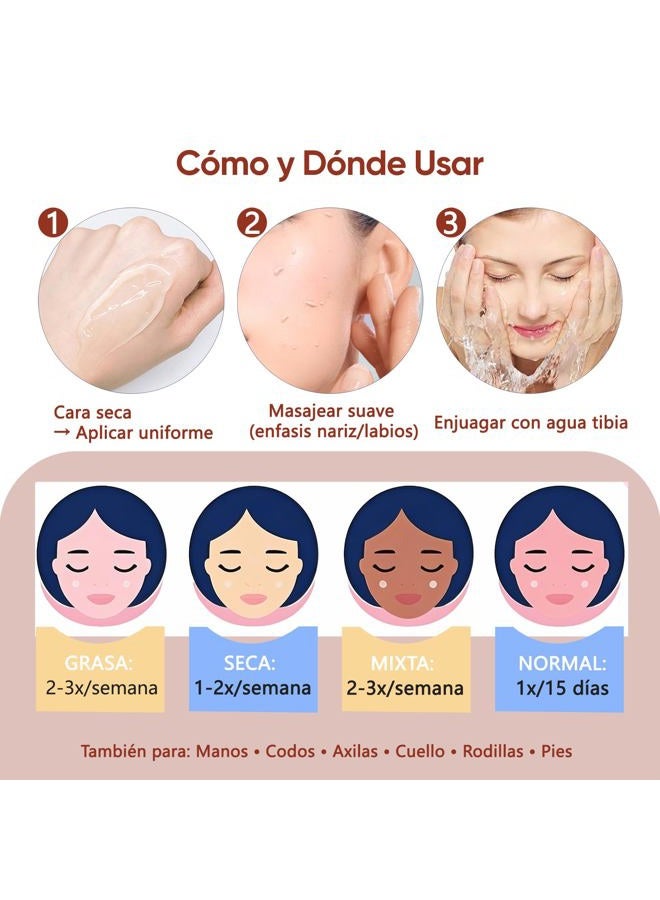 QUARXERY Purifying Exfoliating Gel for Face, 2Pcs Gentle Moisturizing Peeling Gel, Facial Exfoliator Cleanser Removes Dead Skin, Dust and Other impurities for Prevent Acne, with Niacinamide, Vitamin E - Image 5