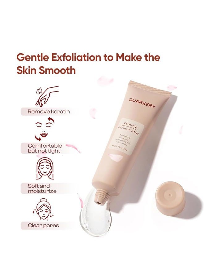 QUARXERY Purifying Exfoliating Gel for Face, 2Pcs Gentle Moisturizing Peeling Gel, Facial Exfoliator Cleanser Removes Dead Skin, Dust and Other impurities for Prevent Acne, with Niacinamide, Vitamin E - Image 3