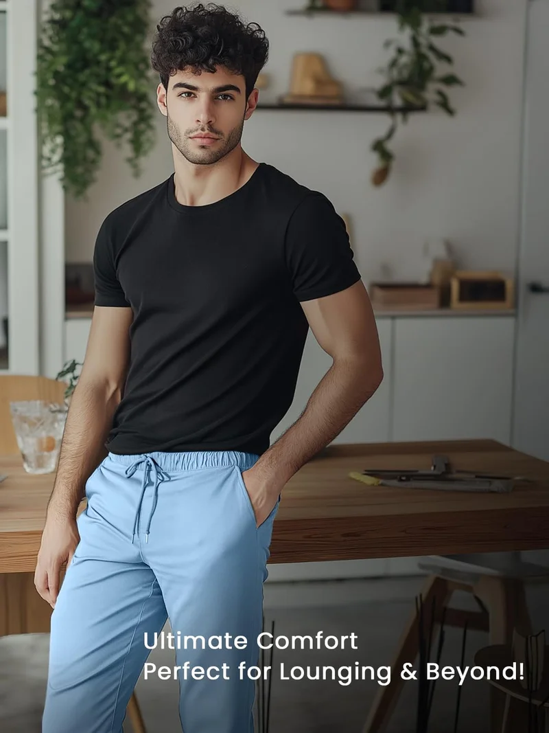 NOBERO Powder Blue Joggers for Men