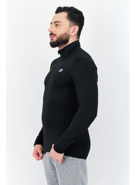 New Balance Men Sportswear Fit High Neck Long Sleeves Running Sweatshirt, Black  - Image 3