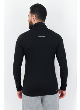New Balance Men Sportswear Fit High Neck Long Sleeves Running Sweatshirt, Black  - Image 4