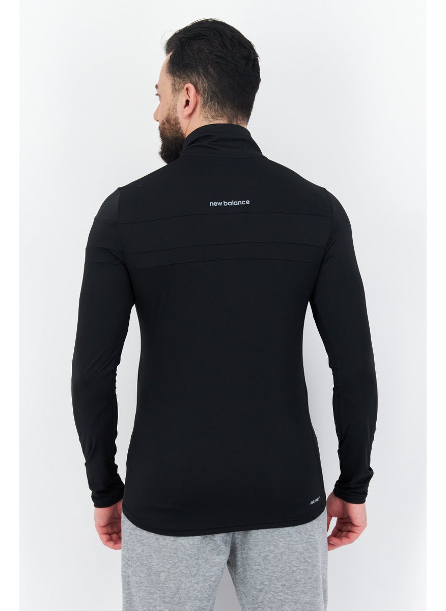 New Balance Men Sportswear Fit High Neck Long Sleeves Running Sweatshirt, Black  - Image 4