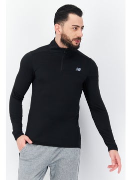 New Balance Men Sportswear Fit High Neck Long Sleeves Running Sweatshirt, Black  - Image 1