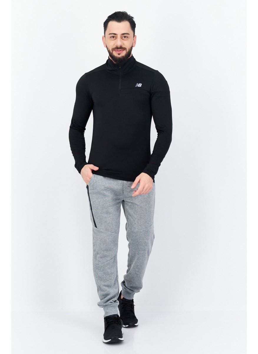 New Balance Men Sportswear Fit High Neck Long Sleeves Running Sweatshirt, Black  - Image 2