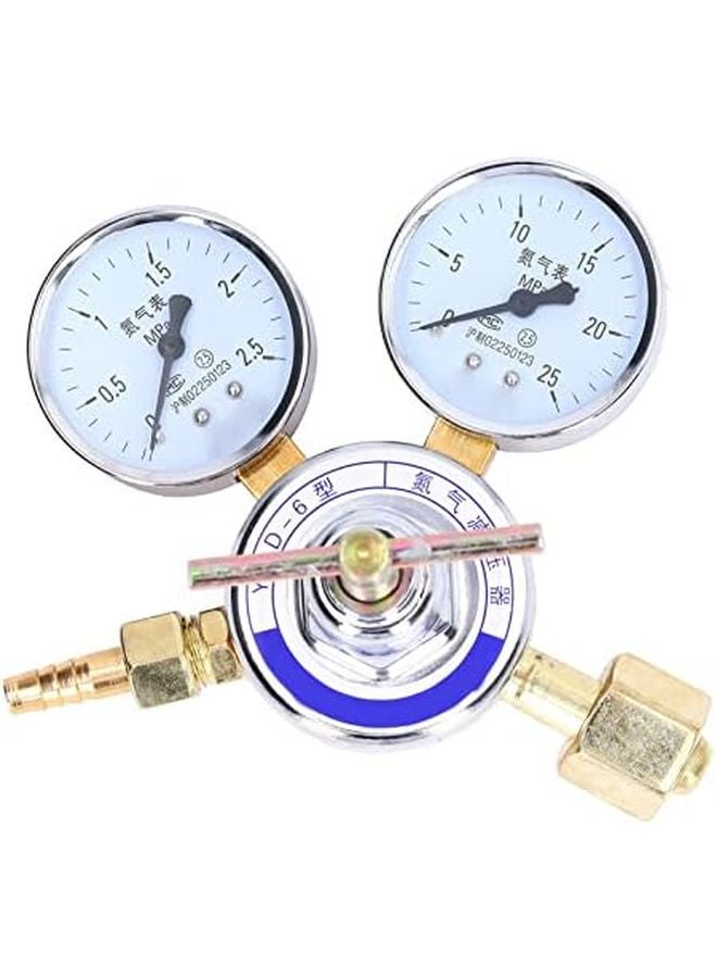 طقم منظم النيتروجين النحاسي مع مقياس الضغط، ذو محرك يدوي ثنائي الاتجاه، مستقر ولا يوجد تسرب. - Image 1