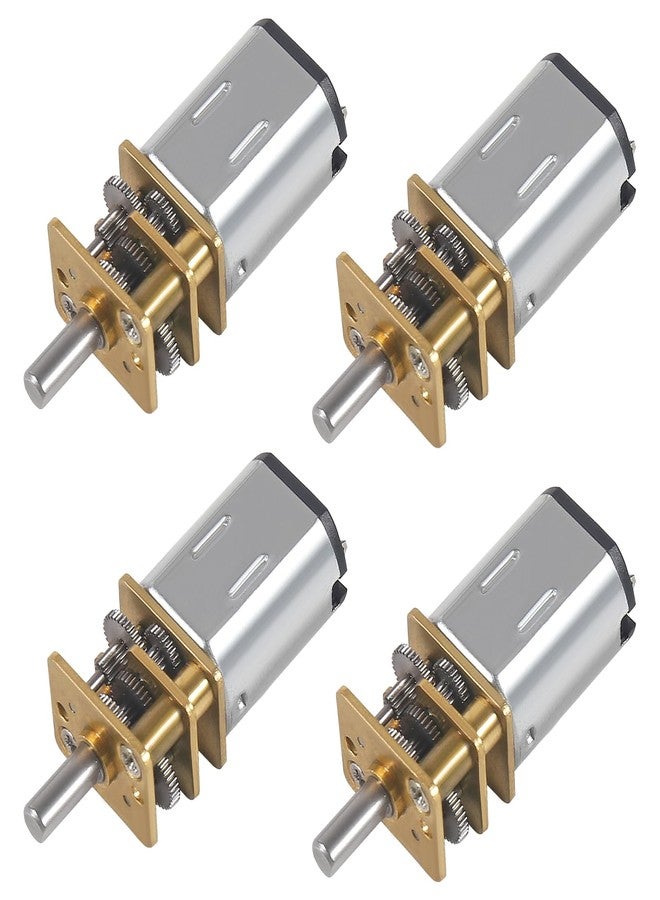 DORHEA 4Pcs DC 6V 60RPM Gear Motor Full Metal Geared Mini Micro Gear with Gearwheel 60RPM N20 Speed Reduction Motor for DIY RC Toys Robort Smart Car Motor - Image 1