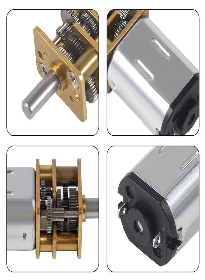 DORHEA 4Pcs DC 6V 60RPM Gear Motor Full Metal Geared Mini Micro Gear with Gearwheel 60RPM N20 Speed Reduction Motor for DIY RC Toys Robort Smart Car Motor - Image 3