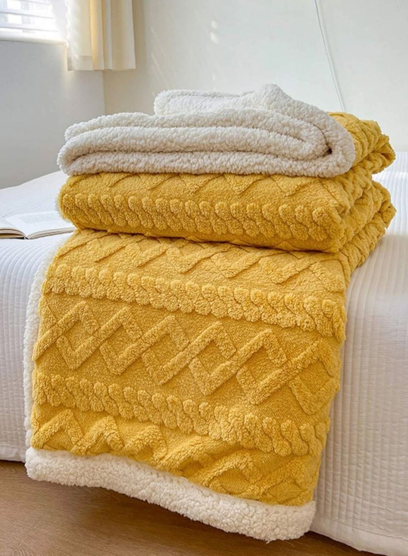 DubaiGallery Home Thick Bed Blanket Double-sided Lamb Cashmere Fleece Plaid Blanket Winter Warm Throw Sofa Cover Newborn Wrap Baby Bedspread - Image 1