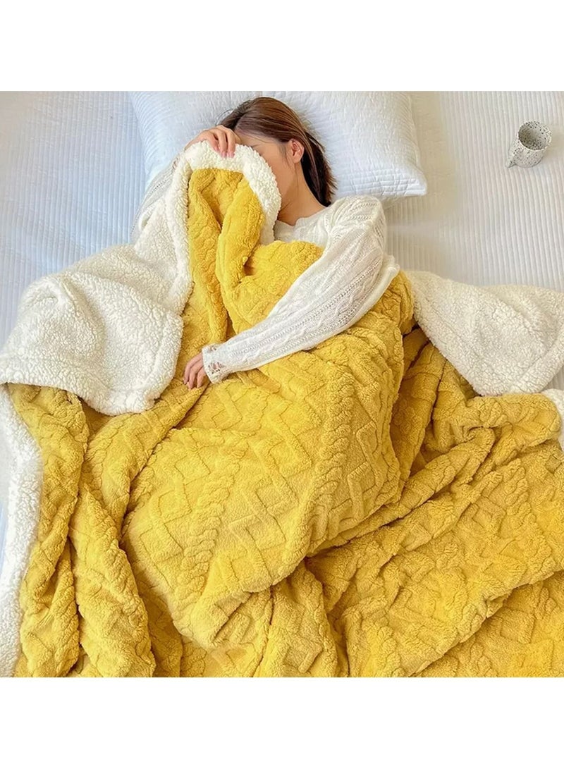 DubaiGallery Home Thick Bed Blanket Double-sided Lamb Cashmere Fleece Plaid Blanket Winter Warm Throw Sofa Cover Newborn Wrap Baby Bedspread - Image 4