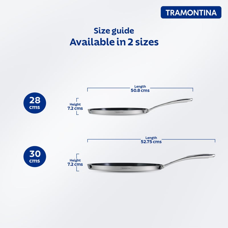 TRAMONTINA TRAMONTINA Fusao Healthy Triply Ceramic 30cm Dosa Tawa 4mm Thick | Uttapam Tawa |Roti Tawa |Parantha | Induction Friendly |Stay Cool Handle I 10 Year Warranty* by Brand - Image 5
