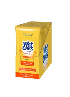 Wet Ones Wet Ones Antibacterial Hand Wipes, Tropical Splash - 20 ct. Size Wipes (10 Pack)  - Image 1