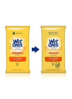 Wet Ones Wet Ones Antibacterial Hand Wipes, Tropical Splash - 20 ct. Size Wipes (10 Pack)  - Image 2