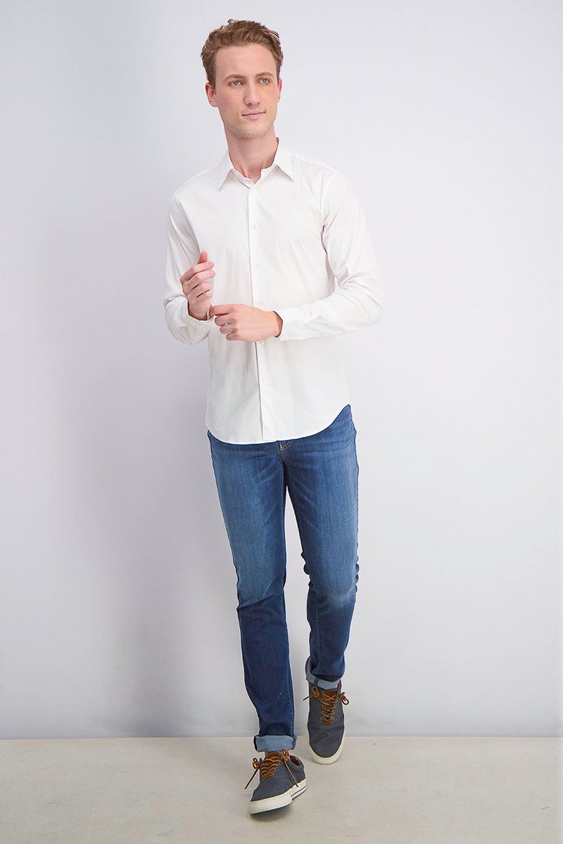 Theory Men Regular Fit Sylvain Wealth Casual Shirt, White  - Image 4