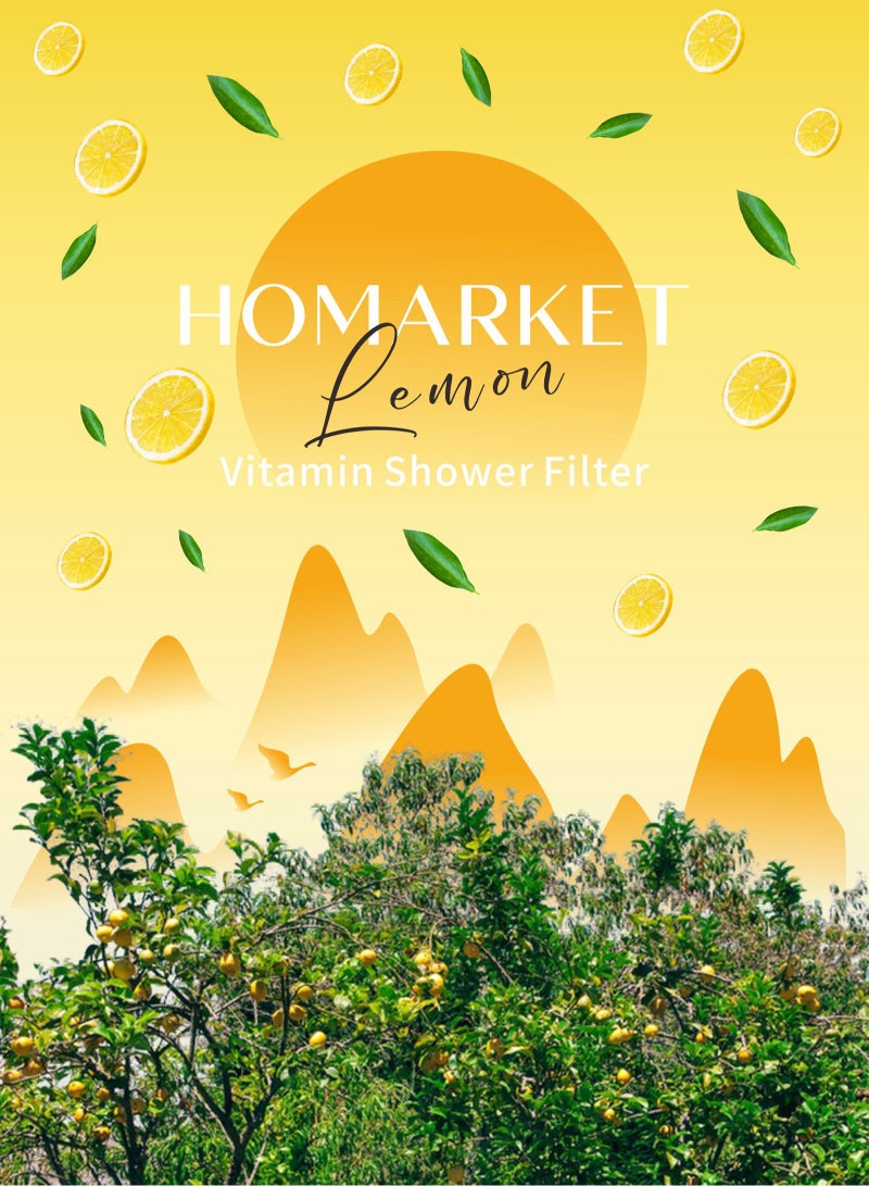 HomarKet Shower Head Filter - Vitamin C Shower Infuser , Hard Water Softener, Chlorine & Fluoride Shower Filter, Water Purifying Filtered Shower Head with Beads, Helps Dry Skin & Hair Loss (Lemon)  - Image 5
