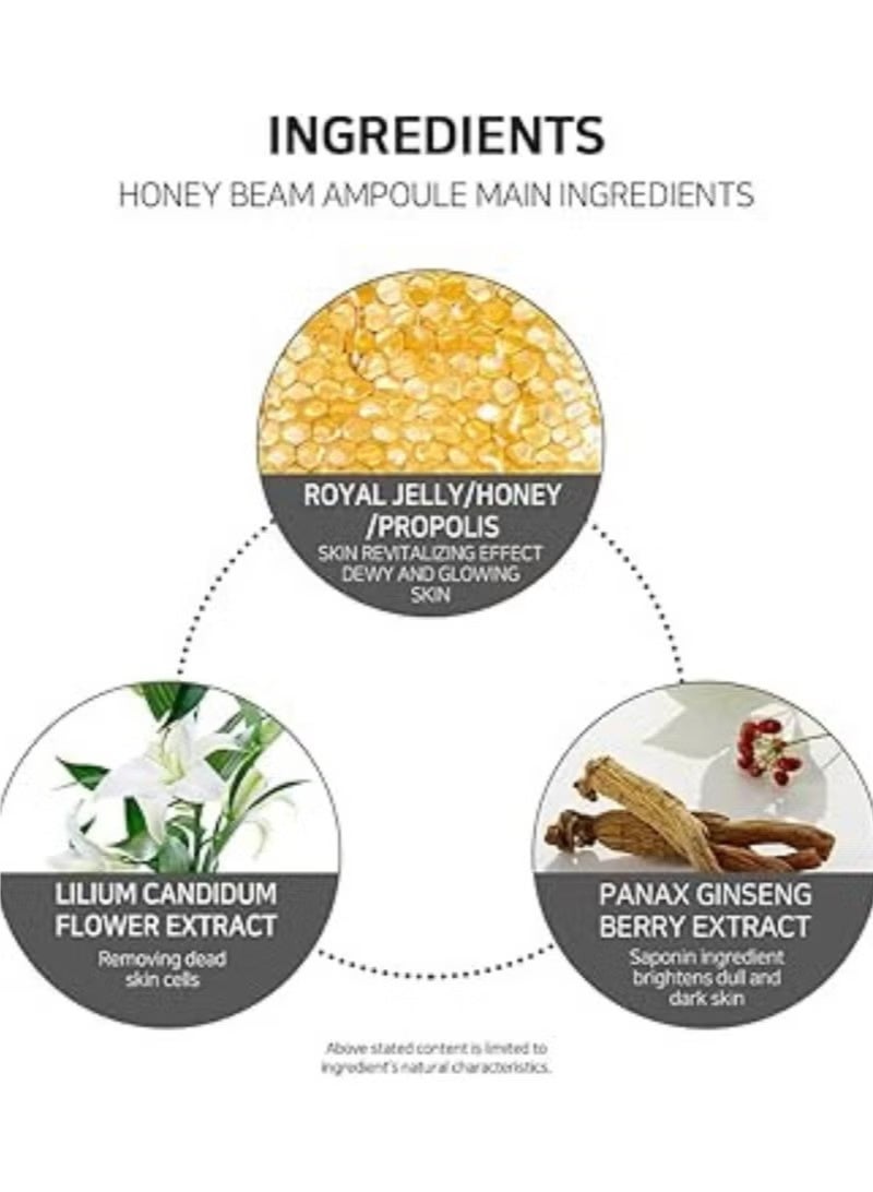 I'm Sorry For My Skin Honey Beam Ampoule 30ml – Korean Skincare Anti-Aging Serum with Whitening and Wrinkle-Reducing Effects – Contains 10,000ppm Royal Jelly Honey Extract - Image 4