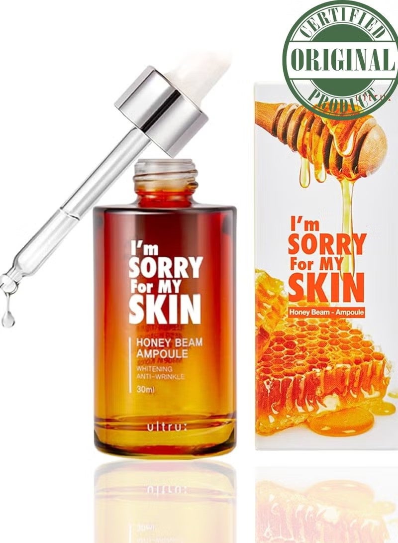 I'm Sorry For My Skin Honey Beam Ampoule 30ml – Korean Skincare Anti-Aging Serum with Whitening and Wrinkle-Reducing Effects – Contains 10,000ppm Royal Jelly Honey Extract - Image 1