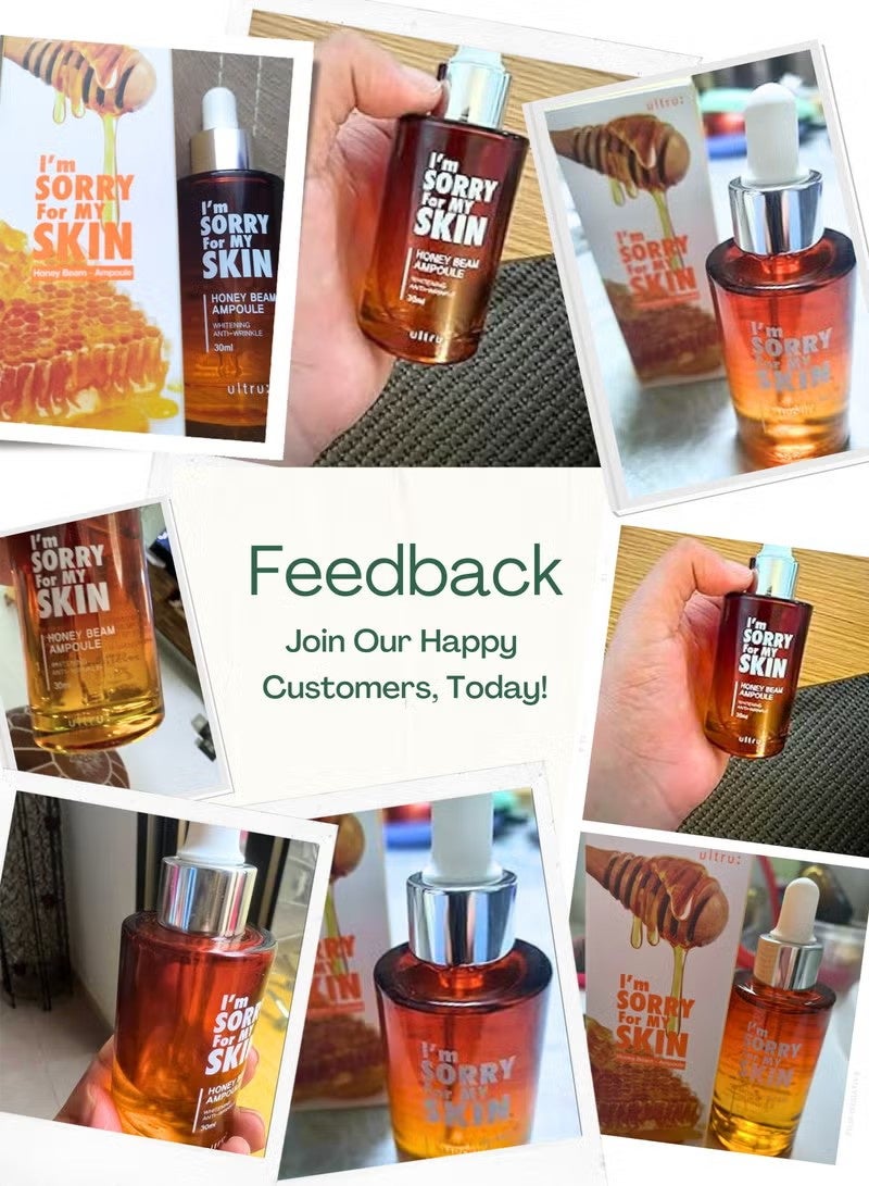 I'm Sorry For My Skin Honey Beam Ampoule 30ml – Korean Skincare Anti-Aging Serum with Whitening and Wrinkle-Reducing Effects – Contains 10,000ppm Royal Jelly Honey Extract - Image 2