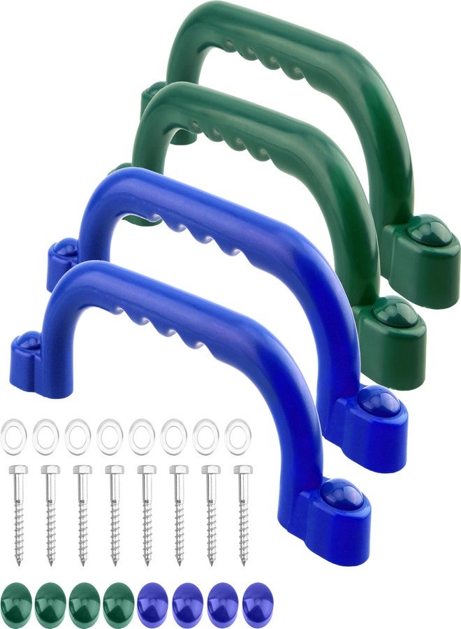 Restroma 4 Pieces Kids Playground Safety Handles Swingset Grab Handle Playground Accessories for Child Backyard Playhouse Treehouse - Image 1