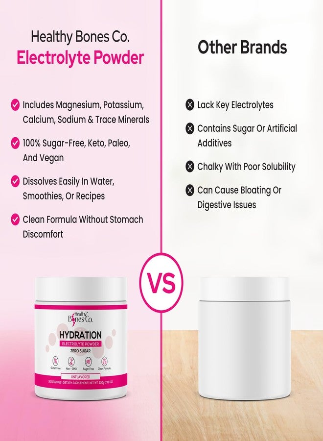 Healthy Bones Co. Sugar-Free Electrolyte Powder Drink Mix Fast Hydration Naturally Sweetened with Organic Monk Fruit, Apple Berry Flavor (305g) with Key Electrolytes and Trace Minerals –Keto Friendly, Vegan - Image 4